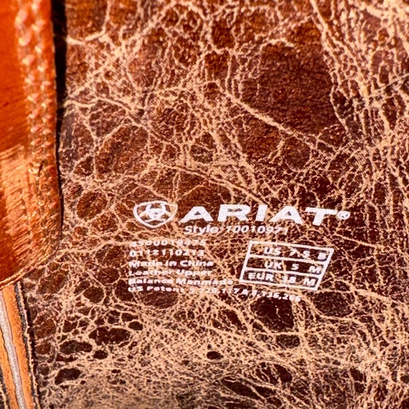 Ariat: Tan Leather Cowgirl Boots - Picture 7 of 7